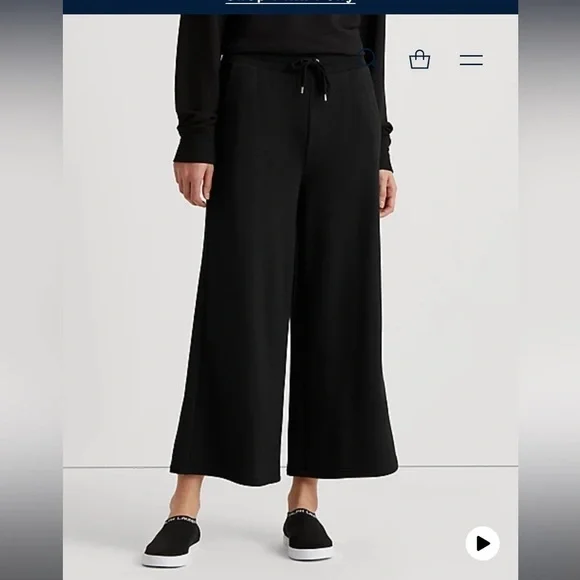 - New - Ralph Lauren cropped wide-leg sweatpants - Picture 2 of 7